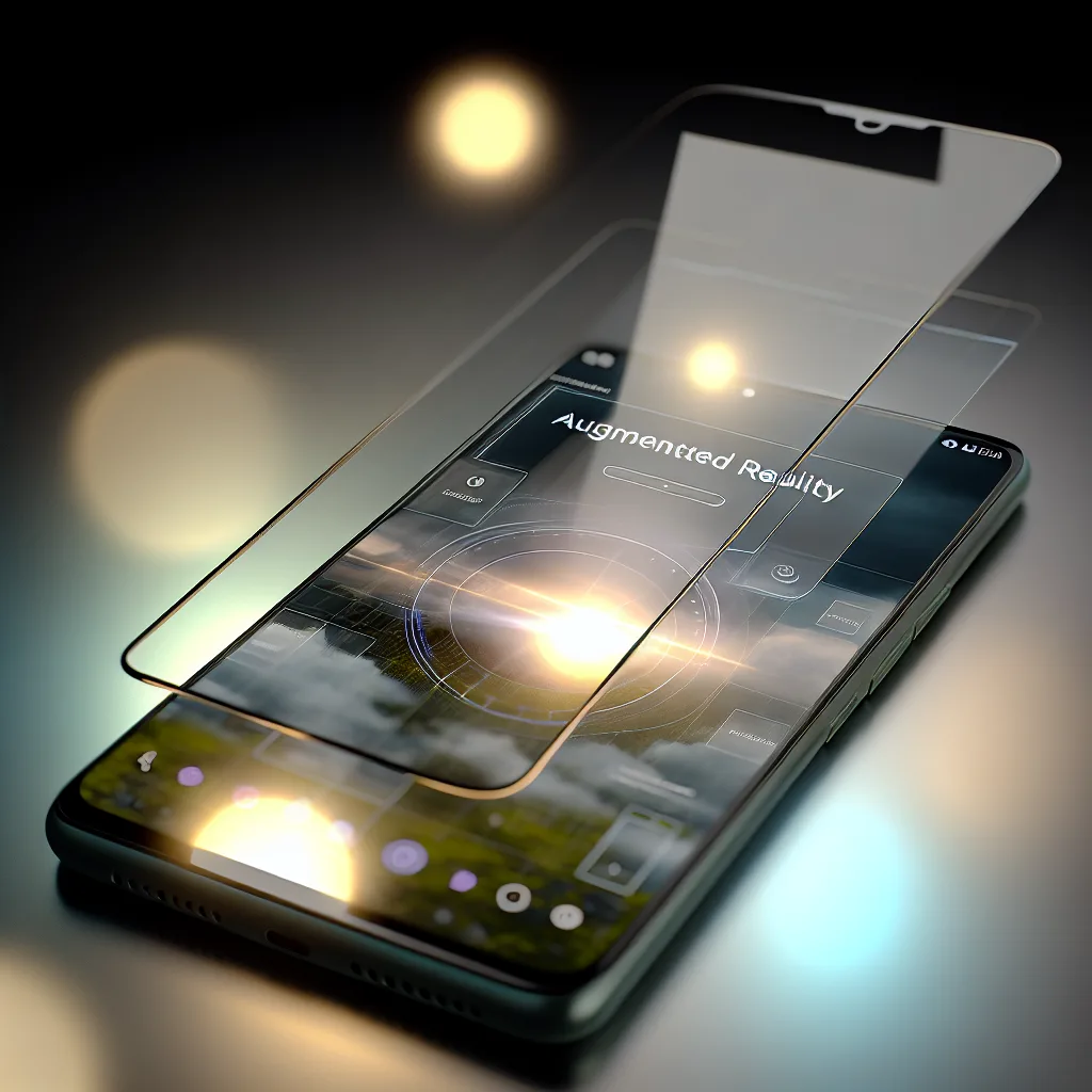 Vancouver app development - A close-up shot of a smartphone displaying a sleek, modern app interface featuring augmented reality elements. The background is softly blurred, emphasizing the phone and its vibrant screen. Natural light highlights the device's details, creating a professional yet inviting atmosphere. This image captures the essence of cutting-edge app design in Vancouver. app design mobile apps